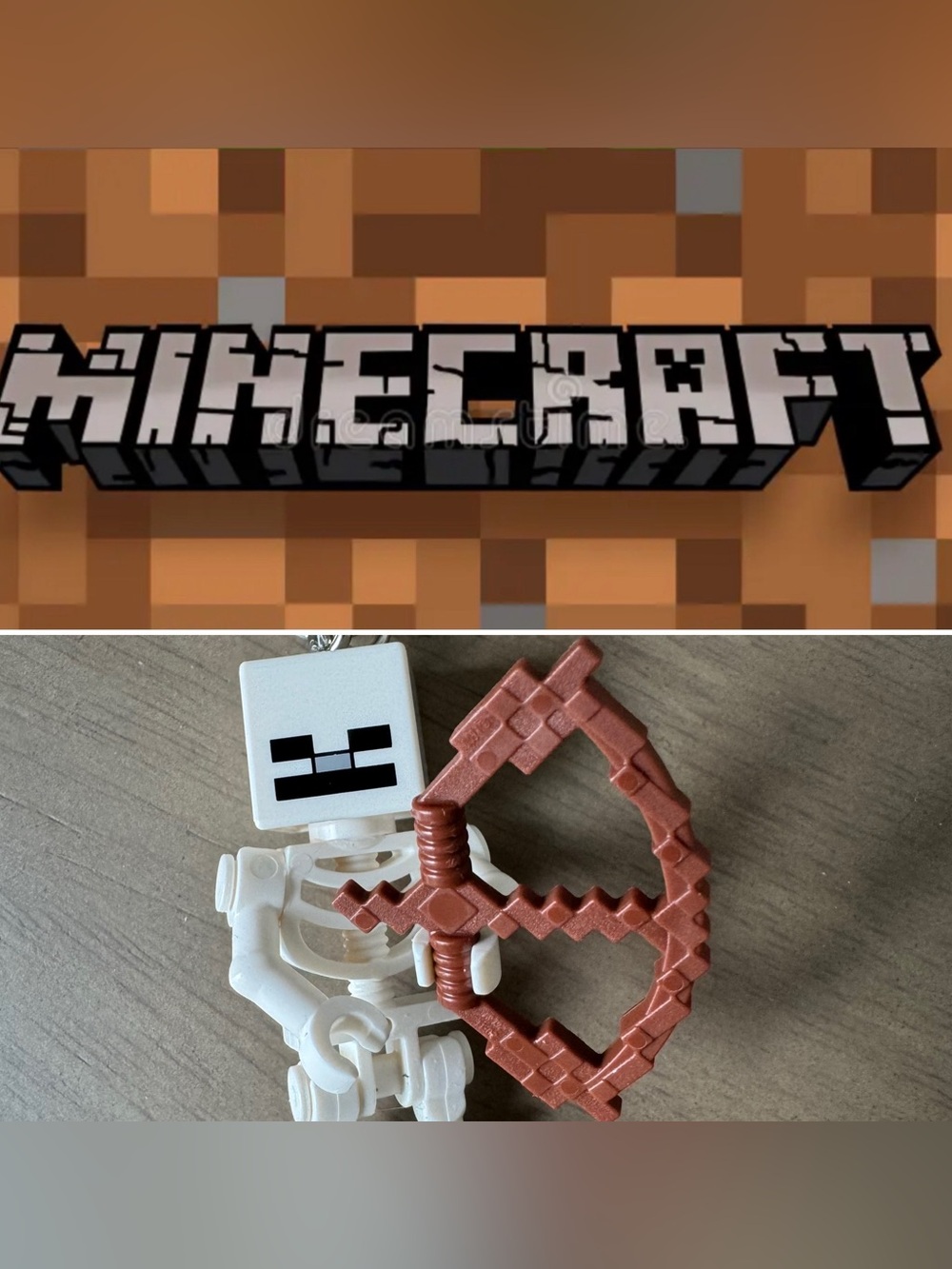 Minecraft Skeleton Minifigure Keychain